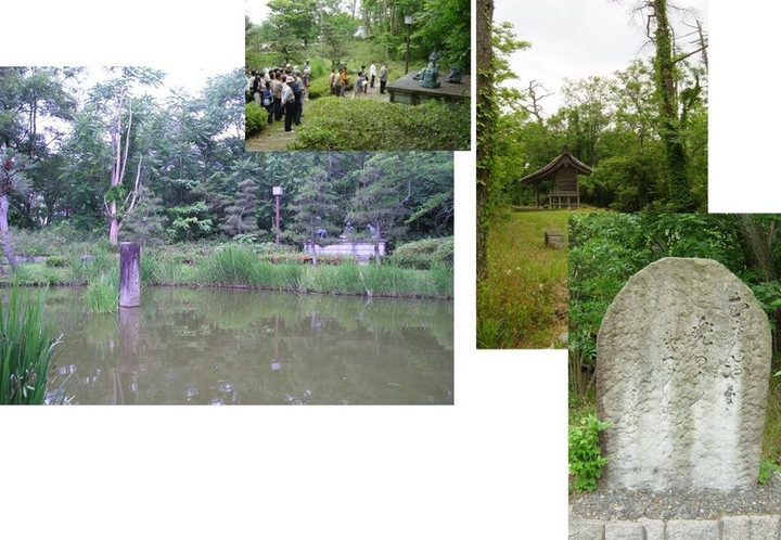 斎藤実盛(さねもり)の首洗い池＆芭蕉「むざんやな兜(かぶと)の下のきりぎりす」