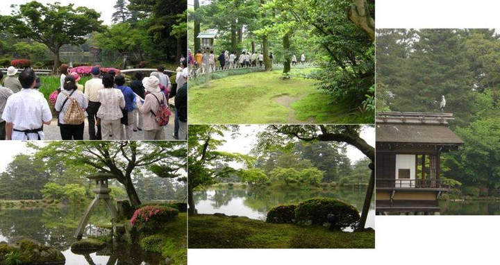 兼六園】ガイドさんの説明を受け、園内を探索