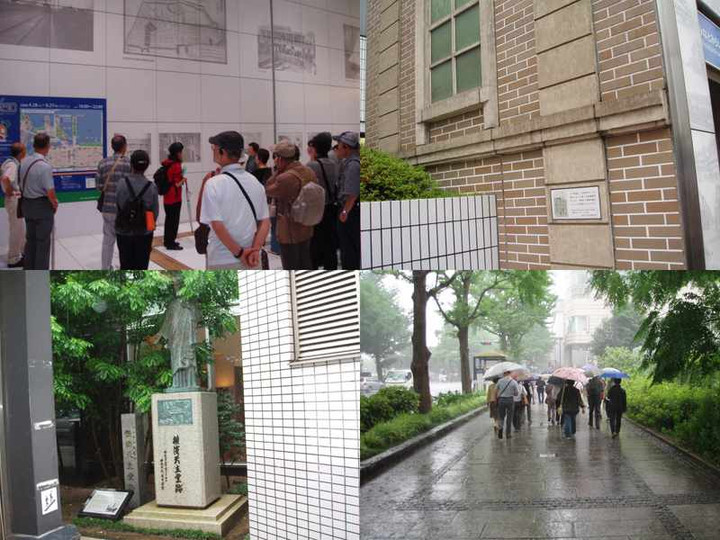 元町・中華街駅、横浜天主堂跡　（どしゃ降りの雨の中）